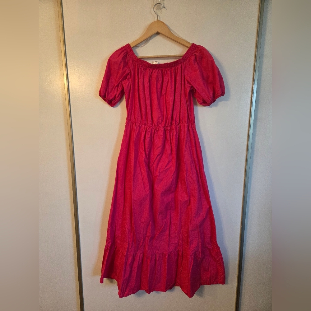 Girls' Pink Off-Shoulder Dress